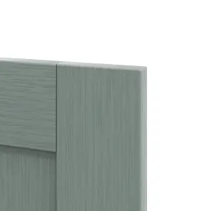 GoodHome Alpinia Matt green wood effect Shaker Tall larder Cabinet door (W)500mm (H)1467mm (T)18mm