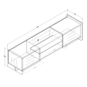 ELV9 Light Oak TV Cabinet Engineered Wood