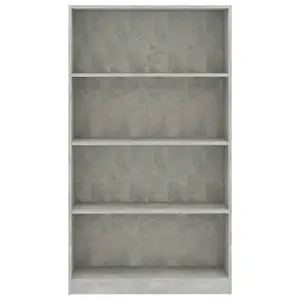 Berkfield 4-Tier Book Cabinet Concrete Grey 80x24x142 cm Engineered Wood