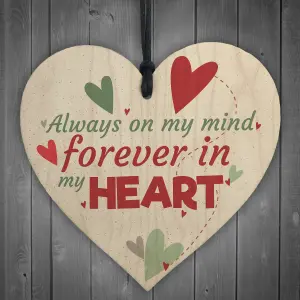 Red Ocean Forever In My Heart Anniversary Gift Wooden Heart Friendship Sign Love Relationship Family Plaques