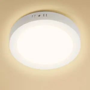 Aigostar Ultra-Thin 12W Round Surface Mounted LED Ceiling Lights, 1300Lumen Warm White 3000K