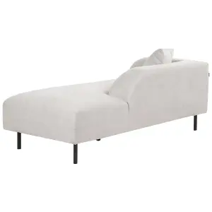 Left Hand Fabric Chaise Lounge Light Grey LE CRAU