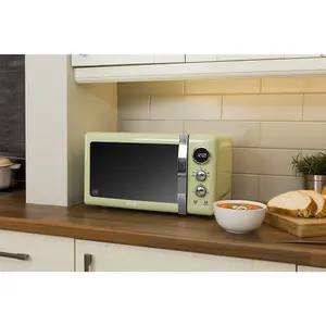 Swan Retro 800W Digital Microwave Green