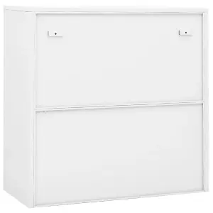 Berkfield Office Cabinet with Sliding Door White 90x40x90 cm Steel