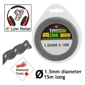 SPARES2GO 1.5mm Low Noise Strimmer Line Spool Refil compatible with Qualcast GT25 GT30 GGT3001 GGT4001 GGT4502 GGT600A1 GT2518