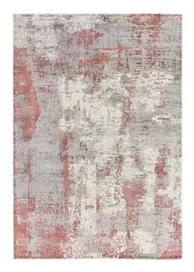 Red Handmade Luxurious Modern Abstract Rug Easy to clean Living Room and Bedroom-160cm X 230cm