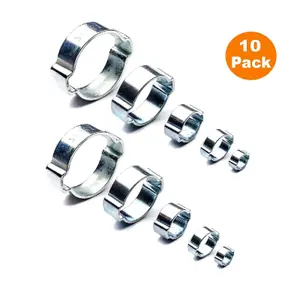 10 x Double Ear O Clips Fuel Clamps, Water Coolant Pipes Air Hydraulic Hoses ( 3-5mm )