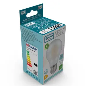 Crompton Lamps LED GLS 4.2W E27 Filament (5 Pack) Pearl Warm White (40W Eqv)