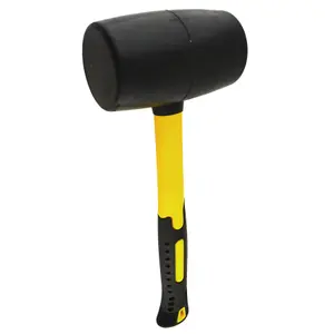 32oz Black Rubber Mallet 70% Fibreglass Handle Hammer Non Marking