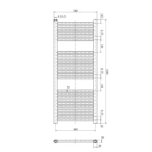 Triton Chrome Electric Heated Towel Rail - 1200x500mm