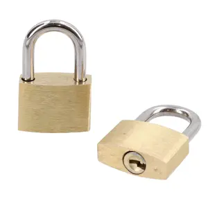 20mm Mini Brass Padlock Set For Suitcases Luggage Rucksacks Tents 3pc & Keys