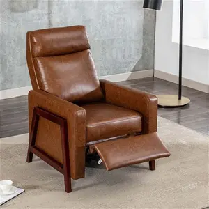 Brown Leather Riley Push Back Recliner Armchair | Push | Furniture Online