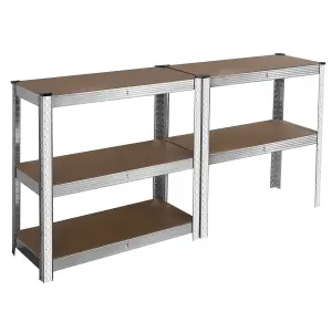 5 Shelf Steel & MDF Galvanised Heavy Duty Garage Shelving Unit (H) 1500mm x (W) 700mm