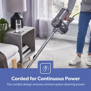 Geepas 2-in-1 Stick & Handheld Vacuum Cleaner 0.5L Lightweight, Low Noise  with 600W Powerful Motor