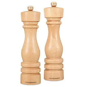 Cole & Mason London Beech Wood Salt & Pepper Mill Set 220mm