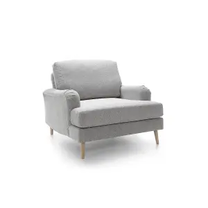 Harper Chenille Armchair Light Grey