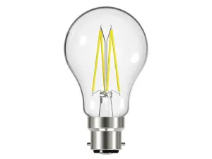 Energizer S12862 LED BC (B22) GLS Filament Non-Dimmable Bulb, Warm White 470 lm 4W ENGS12862