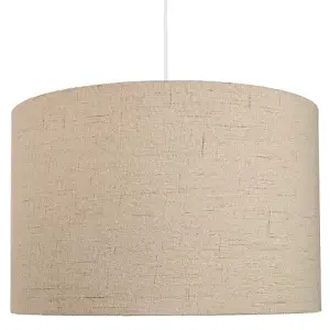 Contemporary and Sleek Taupe Textured 14 Linen Fabric Drum Lamp Shade 60w Max