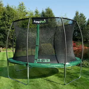 10ft JumpPRO™ Xcite Green Round Trampoline with Enclosure