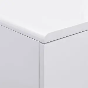 Manhattan Tall High Gloss Chest Of 5 Drawers In White