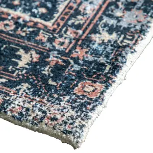 Iglezia Dark teal Persian Medium Rug, (L)170cm x (W)120cm