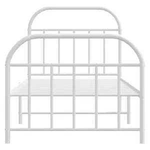 Berkfield Metal Bed Frame with Headboard and Footboard White 90x190 cm