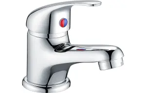 Aquarius QualEco Cloakroom Basin Mixer Tap Inc Waste Chrome AQQE1284