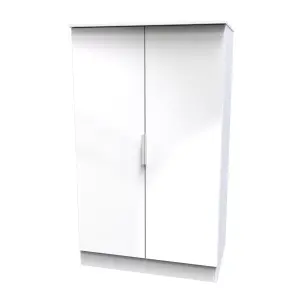 Poole 2 Door Midi Robe in White Gloss (Ready Assembled)