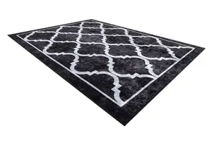 MIRO 51639.806 washing carpet Trellis anti-slip - black 160x220 cm