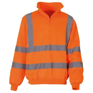 Yoko Mens Hi Vis 1/4 Zip Sweatshirt (Pack of 2)