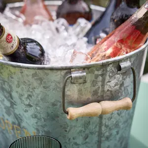 The Bar Is Open' Gold and Zinc Celebration Party Champagne Wine Ice Bucket