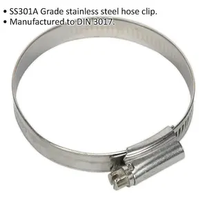 10 PACK Stainless Steel Hose Clip - 55 to 64mm Diameter - Hose Pipe Clip Fixing