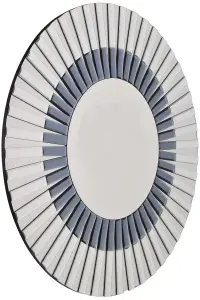 MirrorOutlet All Glass Stylised Round Wall Mirror 80 x 80cm