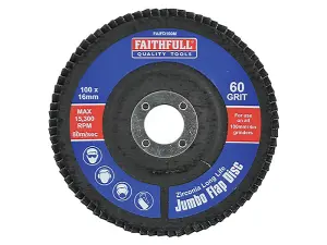 Faithfull Abrasive Jumbo Flap Disc 100mm Medium FAIFD100M