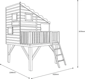 Shire 6x4 ft Command Post Whitewood pine Playhouse - Assembly required