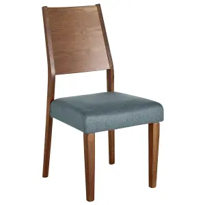 Set of 2 Dining Chairs ELMIRA Rubberwood Grey