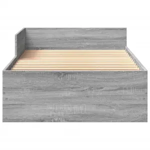 Berkfield Bed Frame without Mattress Grey Sonoma 100x200 cm Engineered Wood