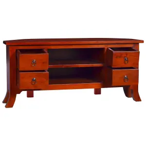 Berkfield TV Cabinet Classical Brown 100x40x45 cm Solid Mahogany Wood