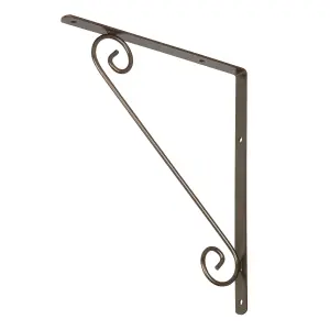 GoodHome Antik Bronze effect Steel Shelving bracket (H)200mm (D)75mm