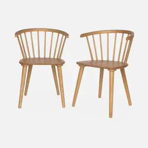 sweeek. Pair of chairs in walnut wood and plywood Paula Natural 51x53x75 cm