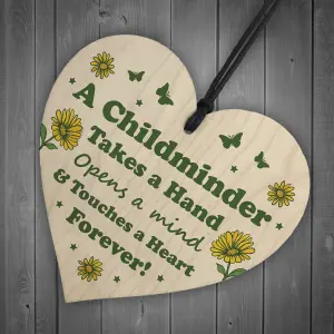 Special Childminder Gift Wood Hanging Heart Thank You Teacher Friendship Gift