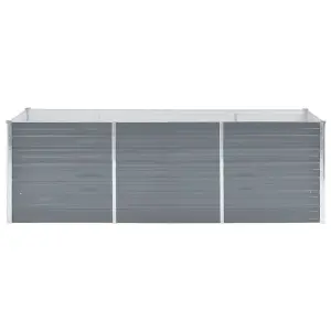 Berkfield Garden Raised Bed Galvanised Steel 240x80x77 cm Grey