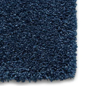 Dark Blue Plain Shaggy Rug, Stain-Resistant Rug, Modern Rug for Bedroom, Living Room, & Dining Room-160cm X 220cm