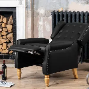 Galena Recliner Armchair - Black