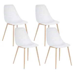 Set of 4 Chairs HAZELTON White