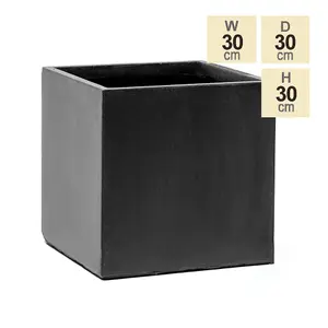 Fibrecotta Dark Grey Cube 30Cm