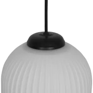 GoodHome Walgis White Chrome effect Pendant ceiling light, (Dia)200mm