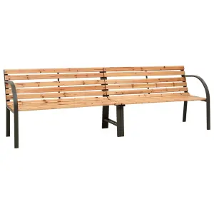 Berkfield Twin Garden Bench 241 cm Chinese Fir Wood