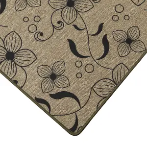 JVL Elegance Machine Washable Doormat and Runner, Flowers