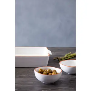 Interiors by Premier Set Of Two Calisto White Glazed Mini Bowls